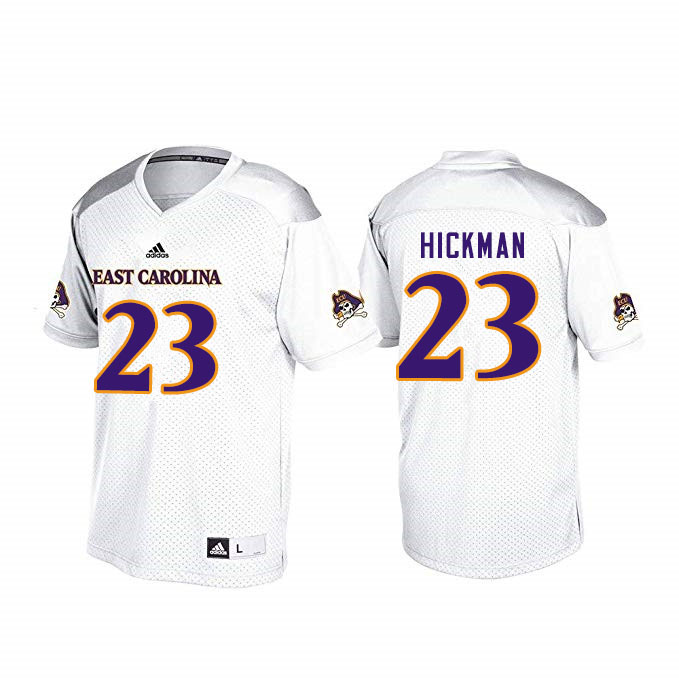 Men #23 Damel Hickman ECU Pirates College Football Jerseys Sale-White